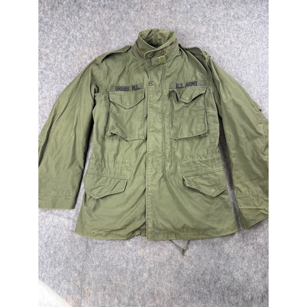 Alpha Industries M-65 Field Jacket Mens Small Regular Green Cotton Military M65